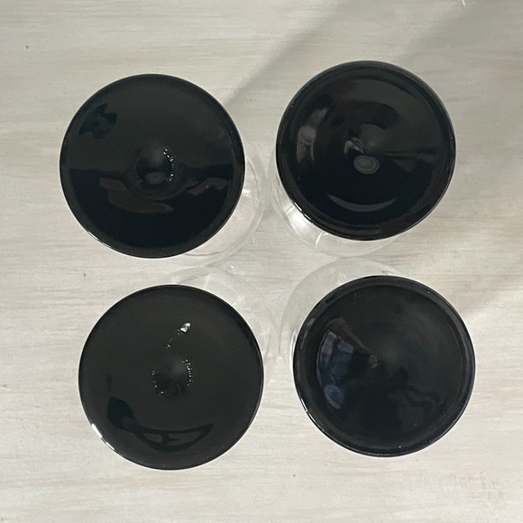 1990s Cristal d'Arques Black Stem Drinkware Set - Set of 8 - Picture 12 of 13